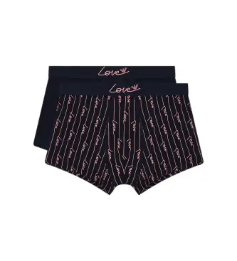 per uomo EM001014_AF19049 Set di 2 boxer blu navy di San Valentino (M), Homewear, Cotone