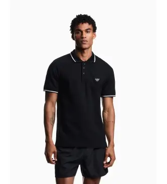 per uomo EM001380_AF20424 Polo in cotone nero (XL), Casual, Manica corta