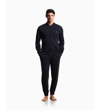 per uomo EM001385_AF18887 Set da salotto marino (S), Homewear, Cotone, Manica lunga, Navy Blu
