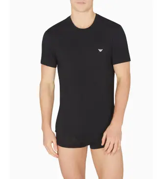 per uomo EM001849_AF14134 Set di due canottiere nere (L), Nero, Casual, Viscosa, Elastan, Manica corta