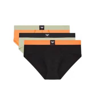 per uomo EM002154_AF20673 Set 3 Slip Essential Logolabel nero, verde, arancione (M), Homewear, Cotone