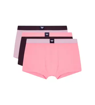 per uomo EM002205_AF20673 Set di 3 boxer rosa e bordeaux (S), Homewear, Granata, Cotone