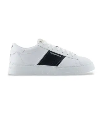 per uomo EM003701_AF18017 Sneakers in pelle bianca (40), Bianco, Basso, Stringhe, Casual