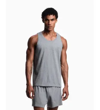 per uomo EM003789_AF20672 Maglietta grigia in tessuto Pima (M), Casual, Grigio, Cotone, Senza maniche / cinghie