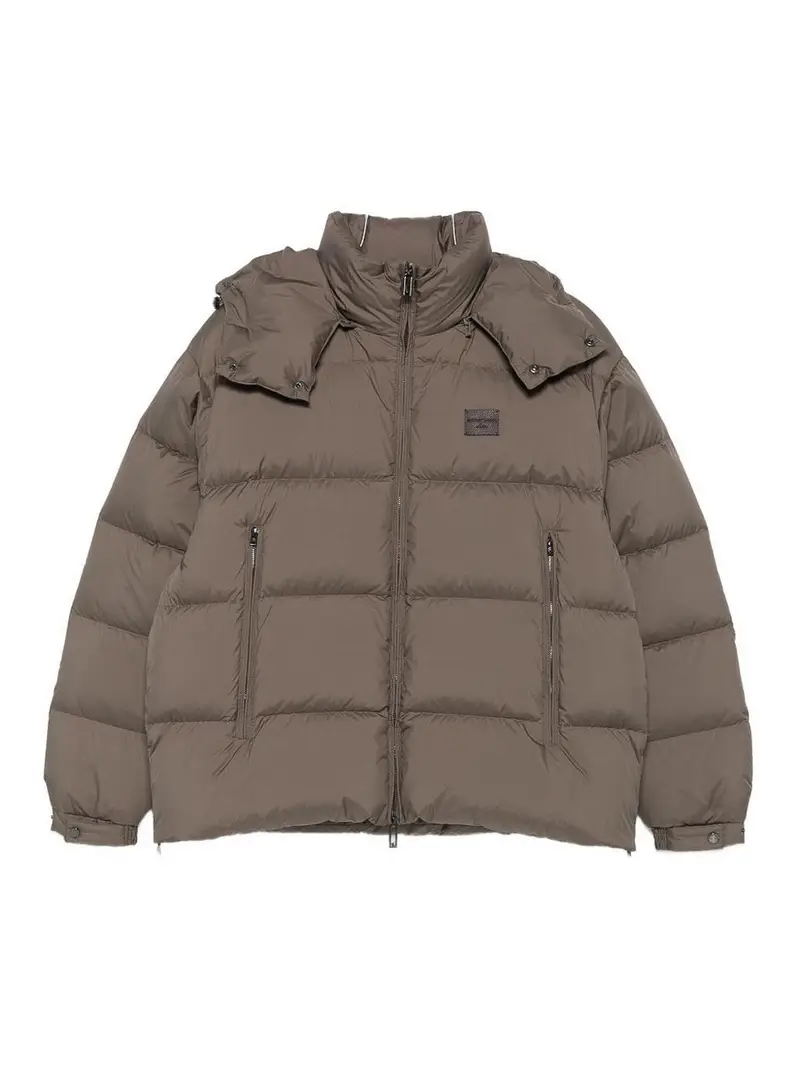 Piumino corto in nylon Beige