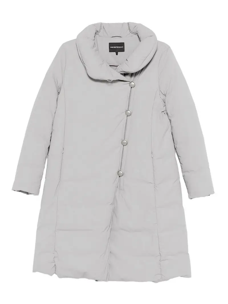 Piumino midi in nylon Argento