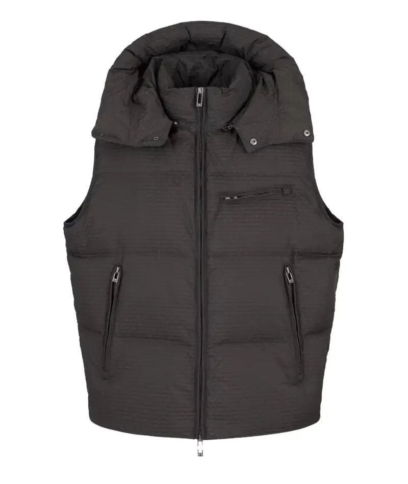 Piumino smanicato logo lettering all-over verde V Verde milatare