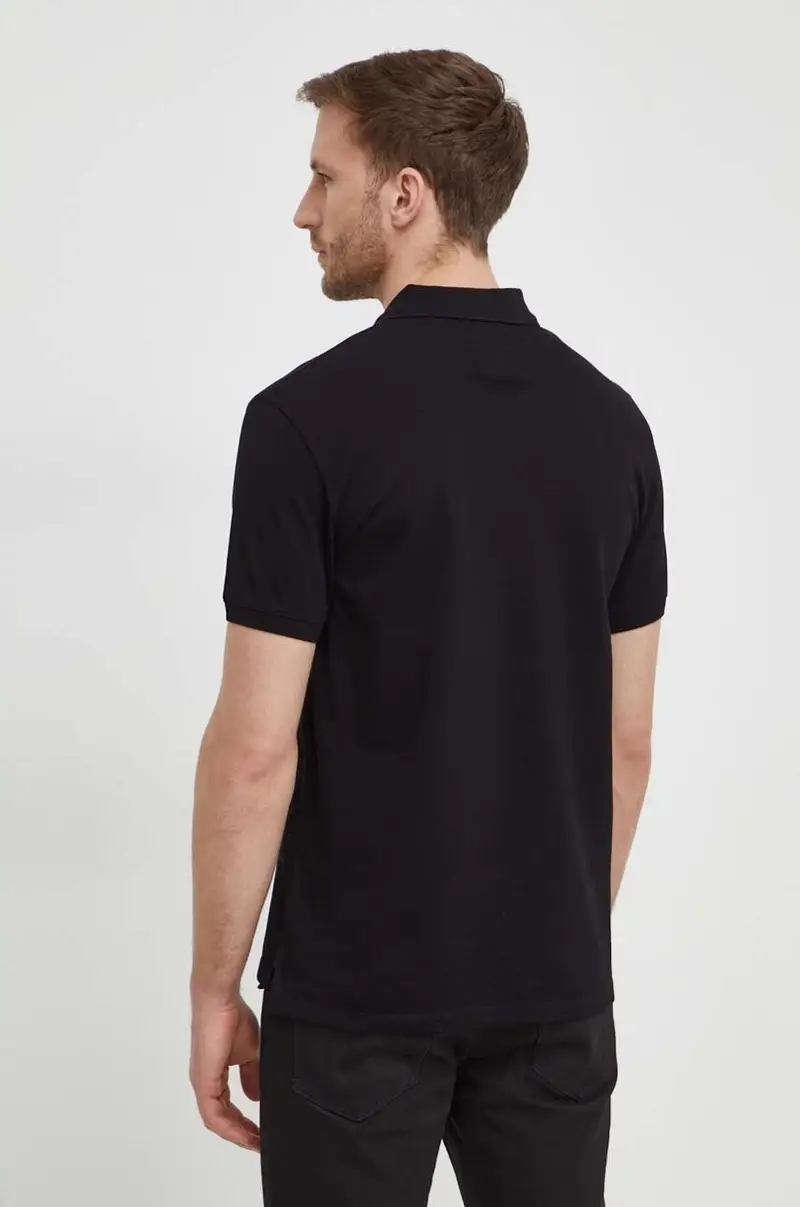 polo in cotone colore bianco Nero miniatura 3