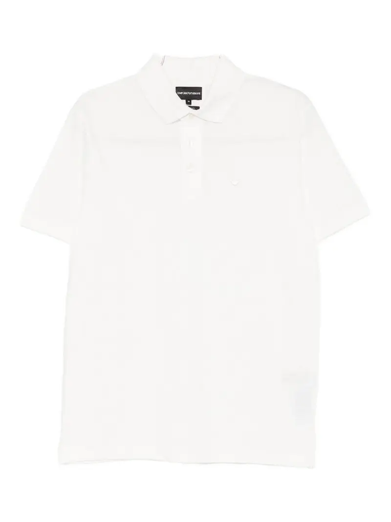 Polo in cotone con logo Bianco