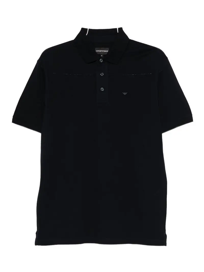 Polo in cotone con logo Blu