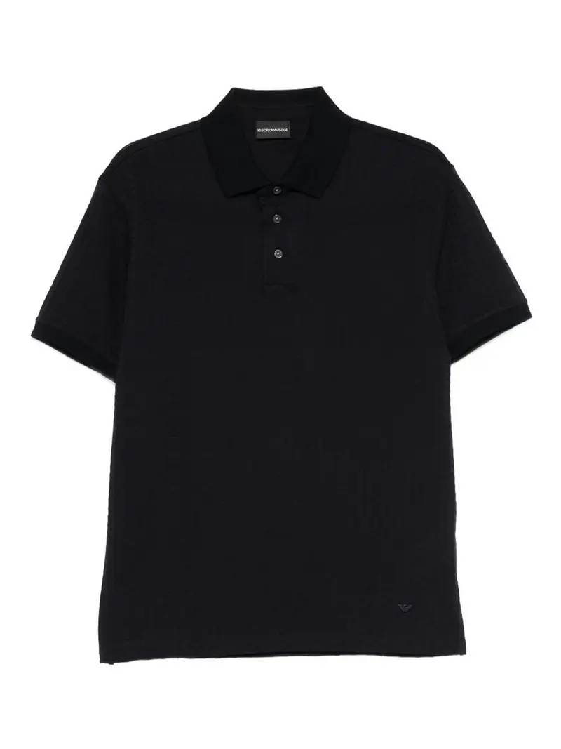 Polo in cotone con logo Blu