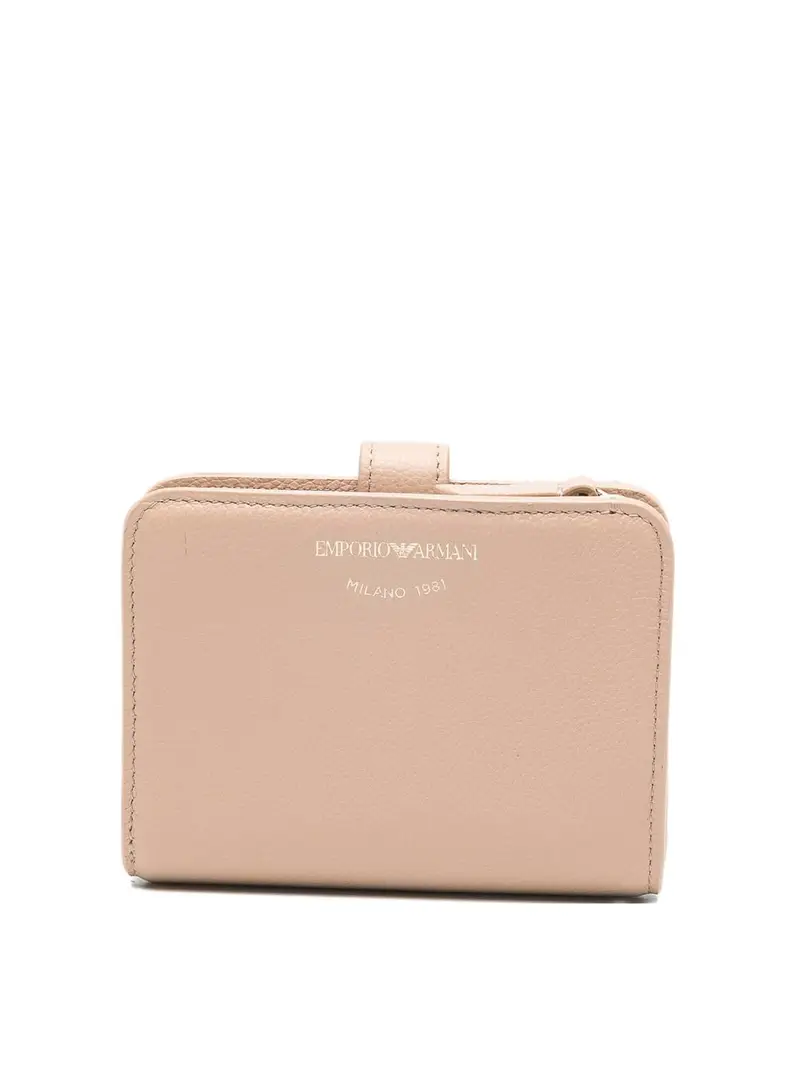 Portafoglio bifold in pelle Beige