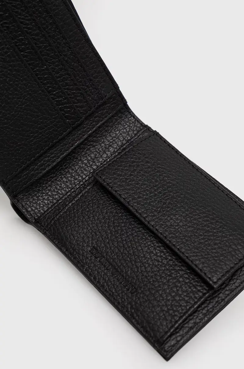 portafoglio e custodia in pelle per carte di credito uomo Nero miniatura 3