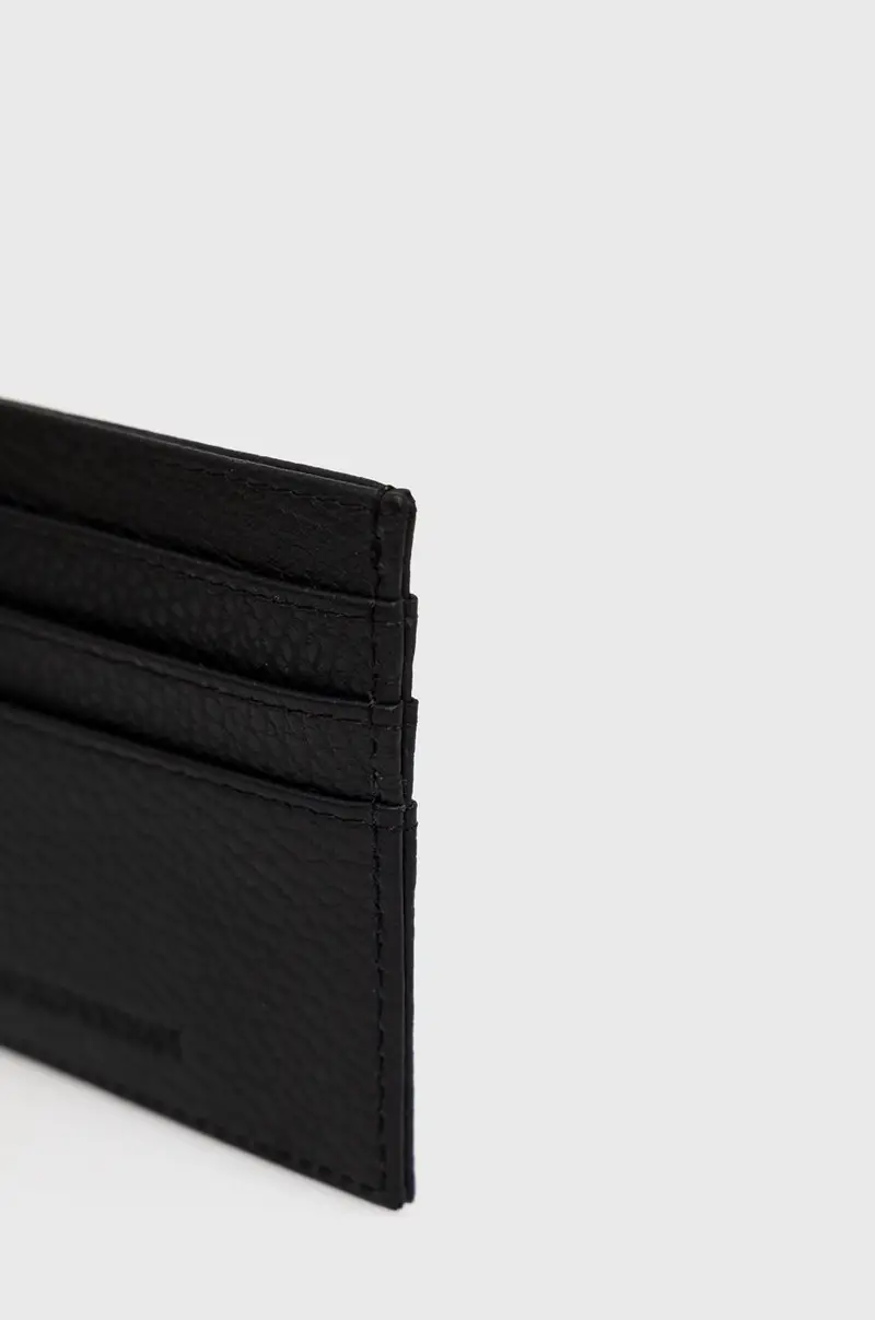 portafoglio e custodia in pelle per carte di credito uomo Nero miniatura 5