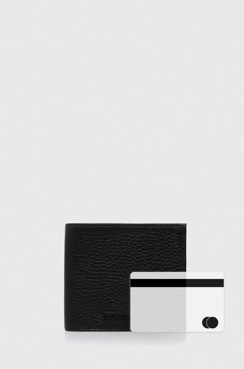 portafoglio in pelle uomo Nero miniatura 5