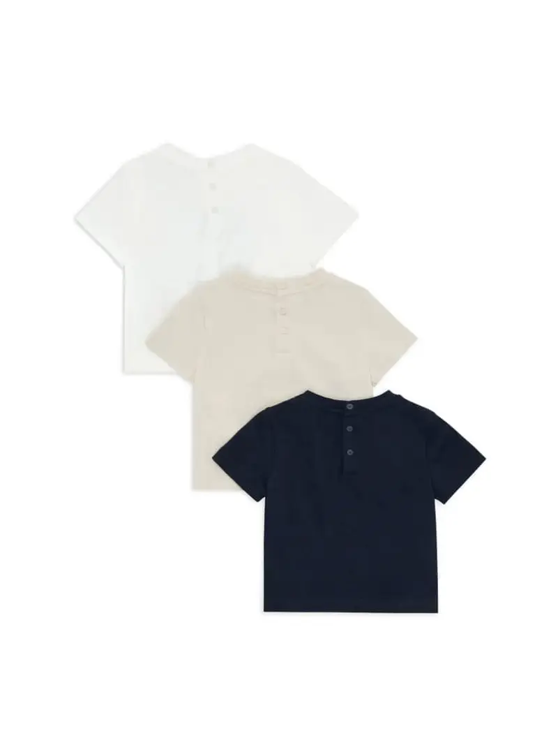 Emporio Armani set multicolor neonato three pack tshirt in cotone logo sul davanti miniatura 2