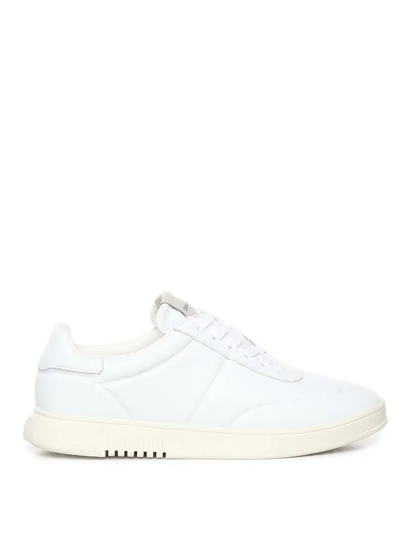 Sneaker In Pelle Con Logo Bianco