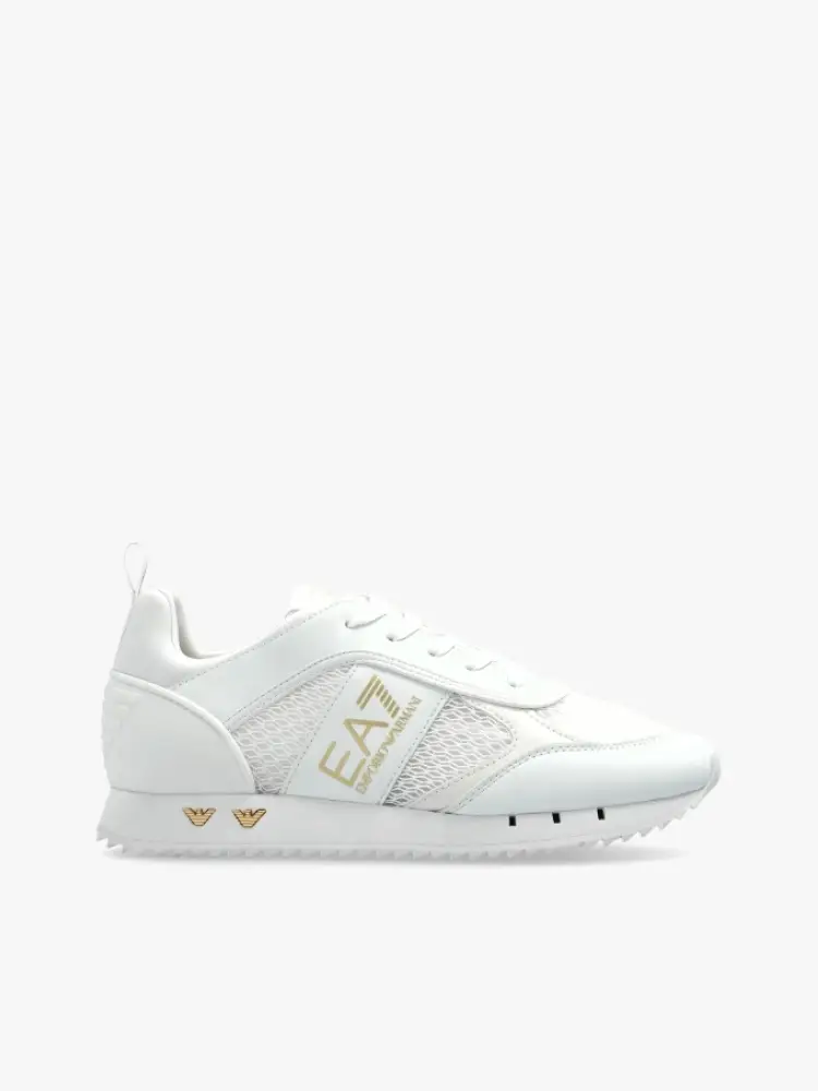 sneakers realizzate in tessuto ed ecopelle bianco