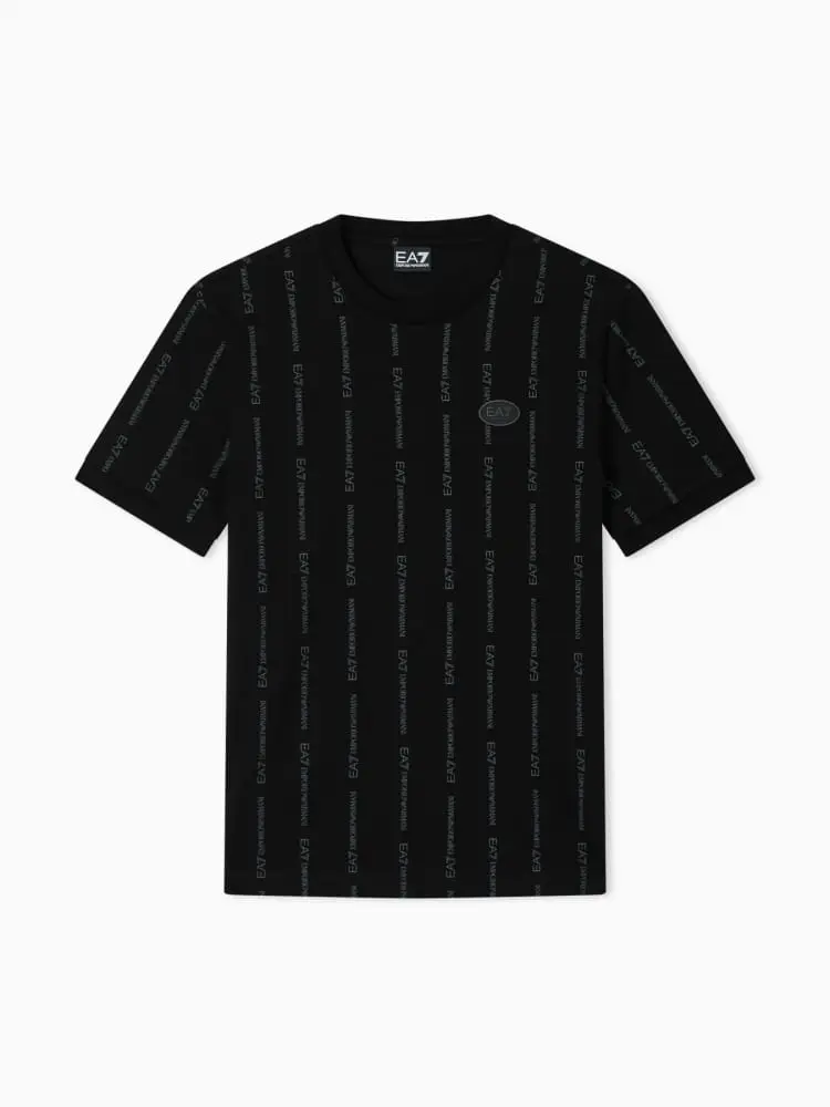 t-shirt girocollo graphic series in cotone nero