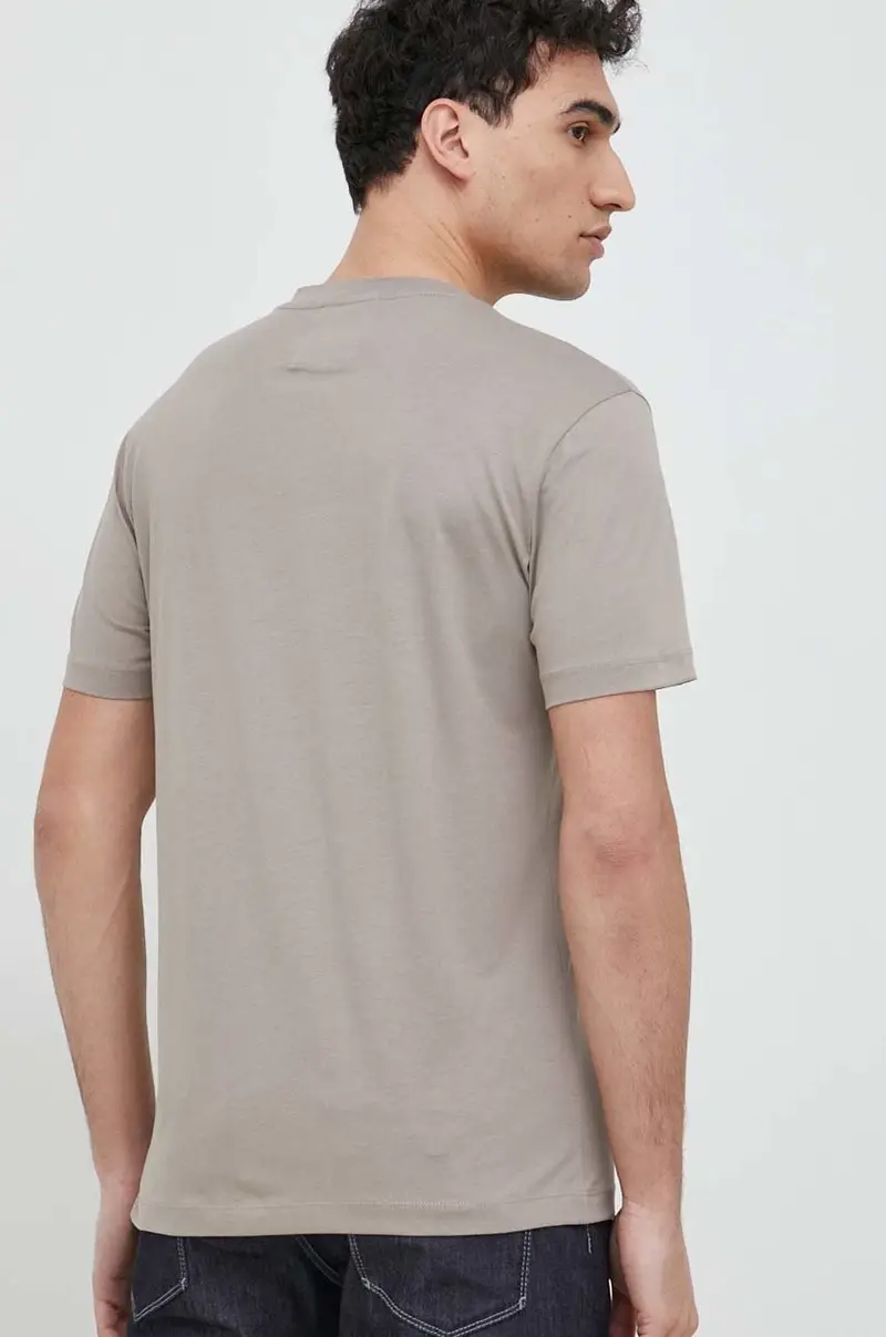 t-shirt in cotone colore beige miniatura 3