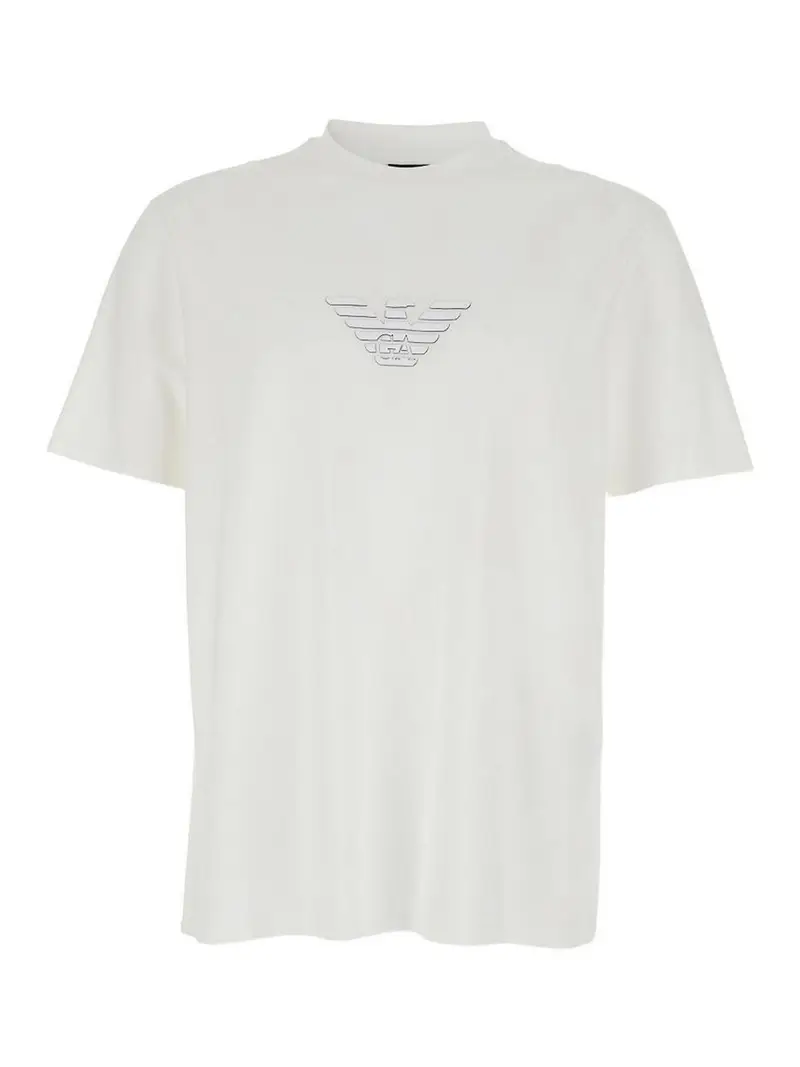 T-shirt in cotone con logo Bianco