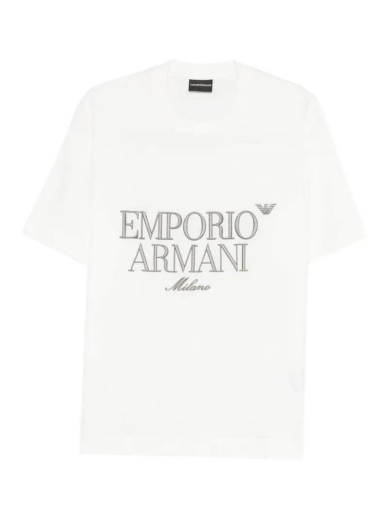 T-shirt in cotone con logo Bianco