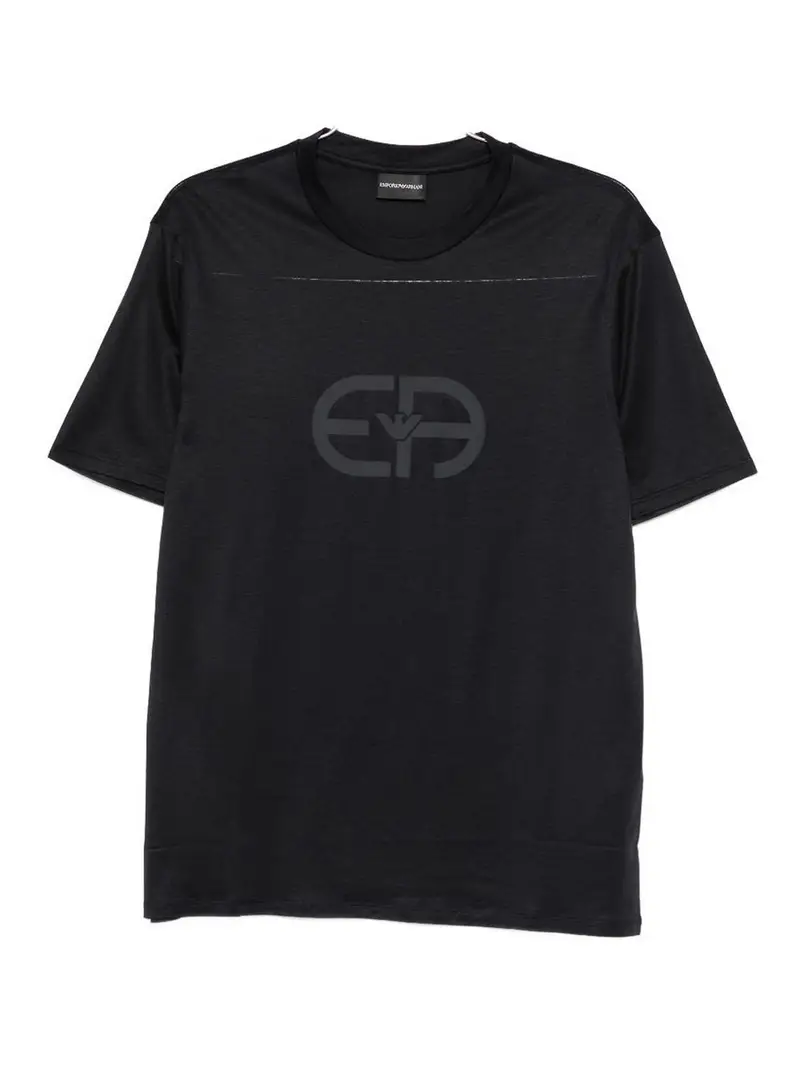 T-shirt in cotone con logo Blu