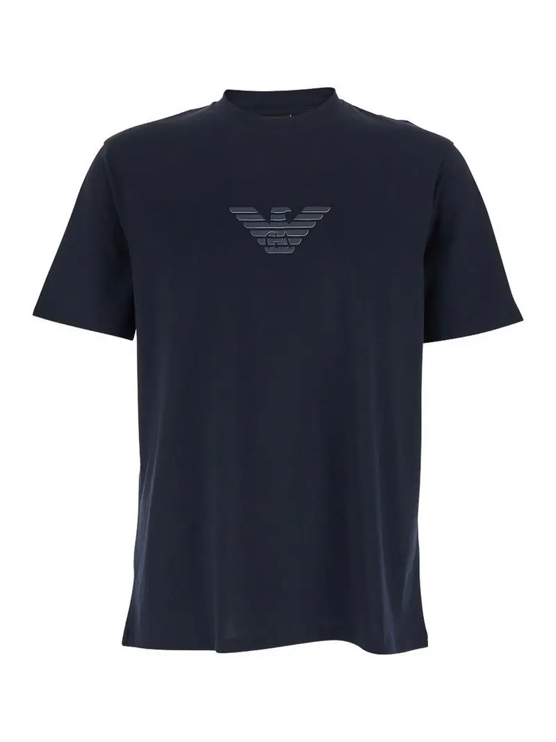 T-shirt in cotone con logo Blu