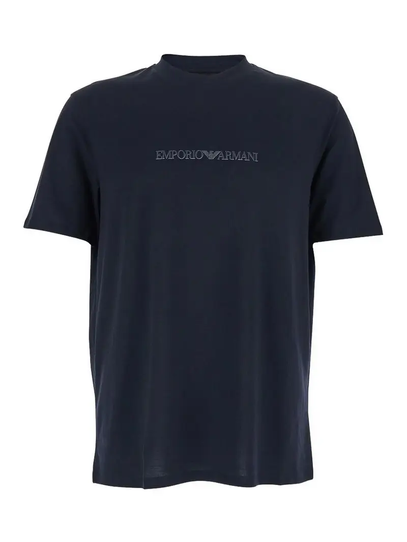 T-shirt in cotone con logo Blu