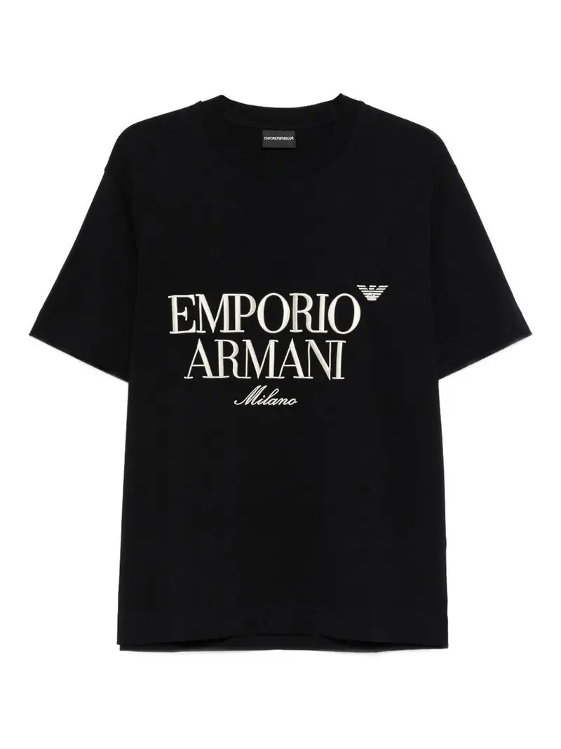 T-shirt in cotone con logo Blu