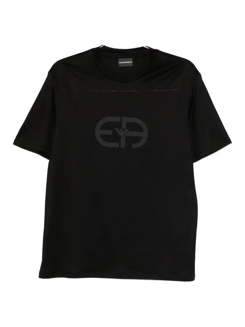 T-shirt in cotone con logo Nero
