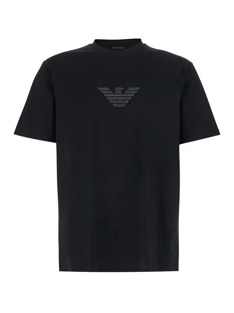 T-shirt in cotone con logo Nero
