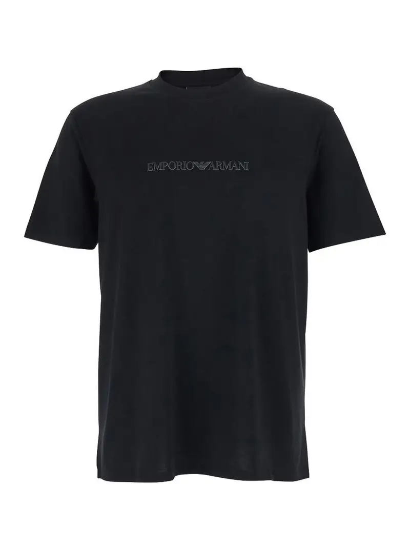 T-shirt in cotone con logo Nero