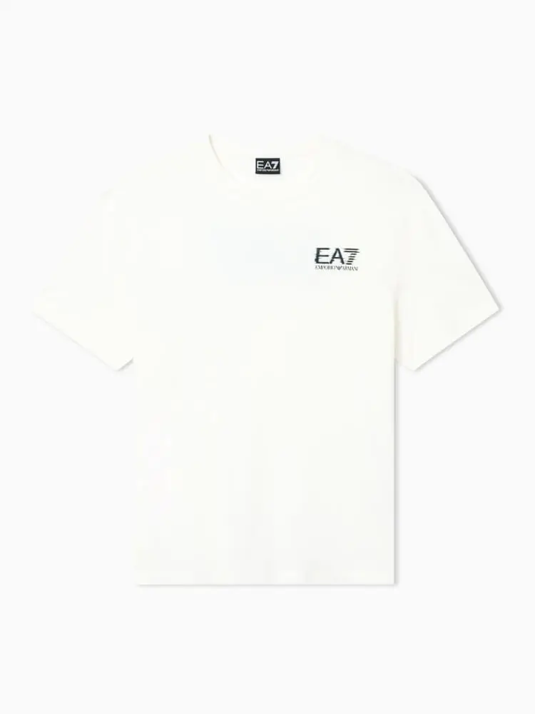 t-shirt in jersey di cotone visibility bianco con stampa logo