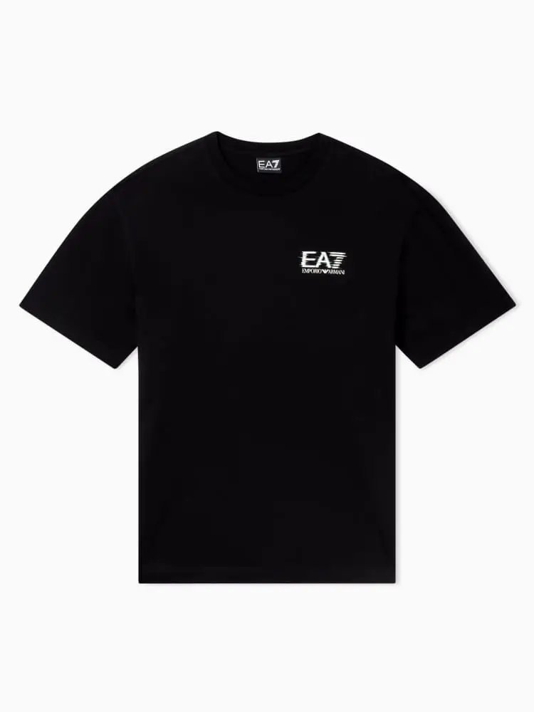 t-shirt in jersey di cotone visibility nero con stampa logo