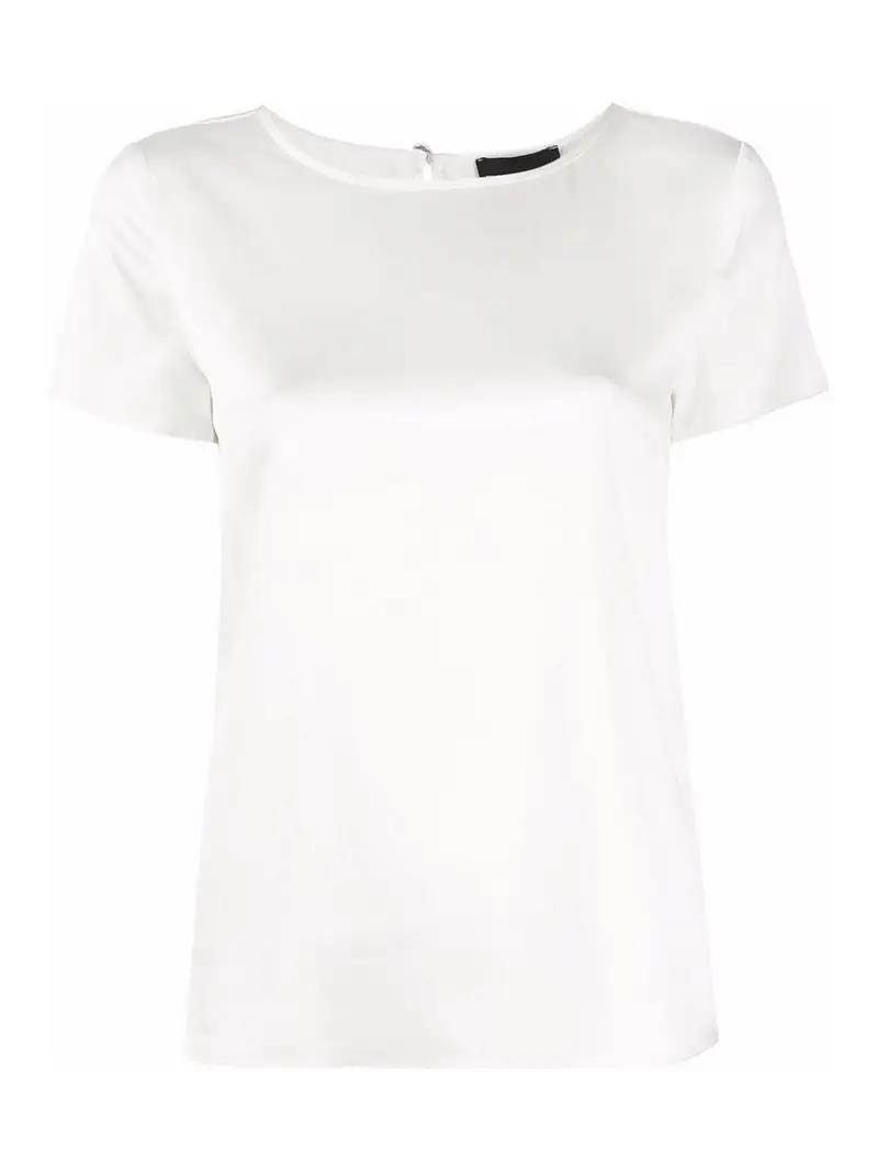 T-shirt in seta elasticizzata Bianco