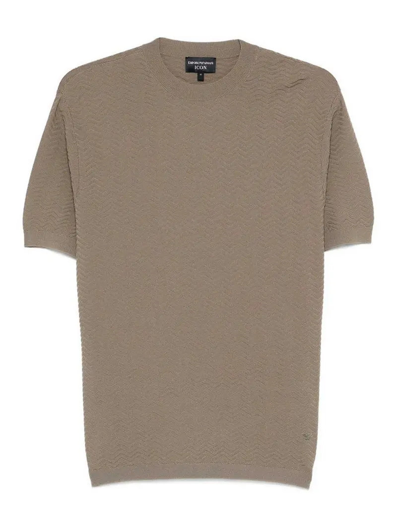 T-shirt lavorata a maglia Grigio