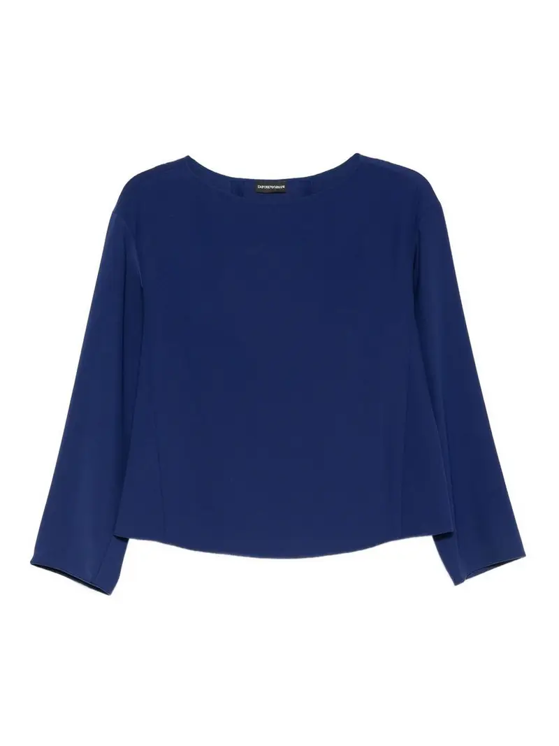 Top con scollo a barchetta Blu