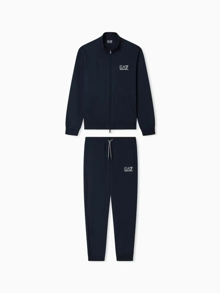 tuta con zip visibility in puro cotone blu con logo