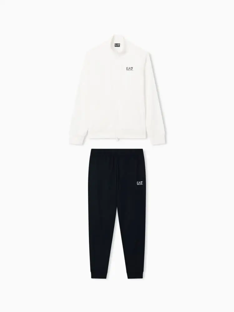 tuta core identity in cotone bianco con pantalone nero