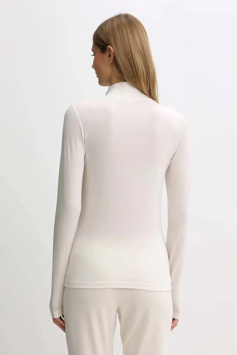 camicetta a maniche lunghe lounge con lana colore beige EW002039 AF15361 miniatura 2