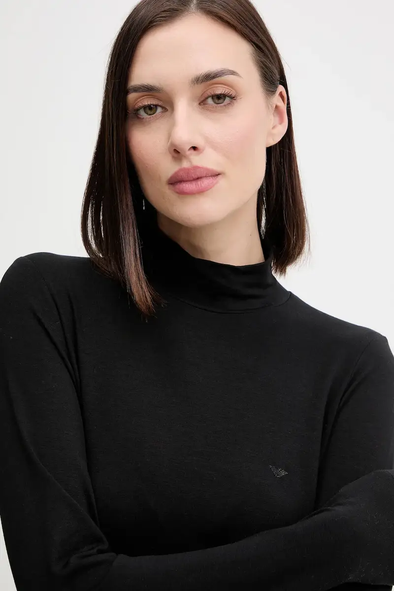 camicetta a maniche lunghe lounge con lana colore nero EW002039 AF15361 miniatura 4