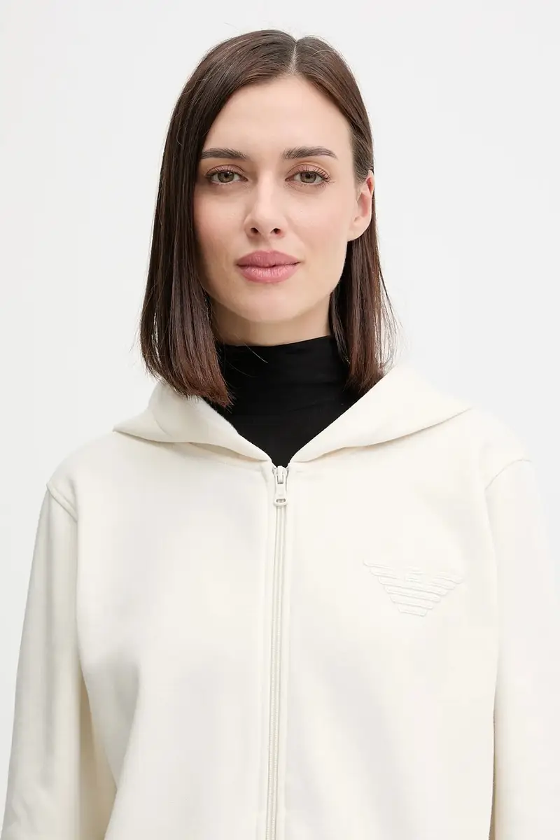 felpa donna colore beige con cappuccio EW000392 AF15356 miniatura 4