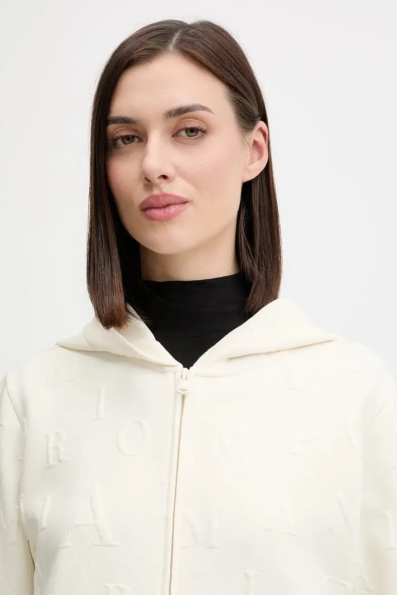 felpa donna colore beige con cappuccio EW000392 AF15357 miniatura 4