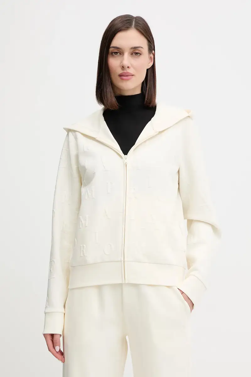 felpa donna colore beige con cappuccio EW000392 AF15357