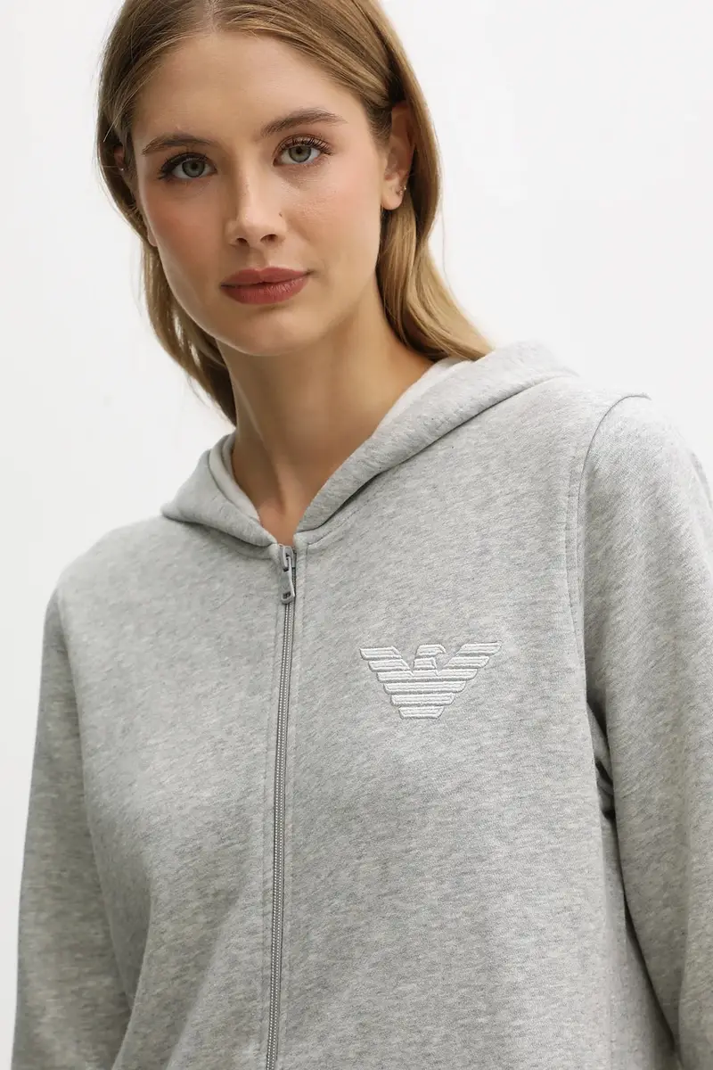 felpa donna colore grigio con cappuccio EW000392 AF15356 miniatura 4