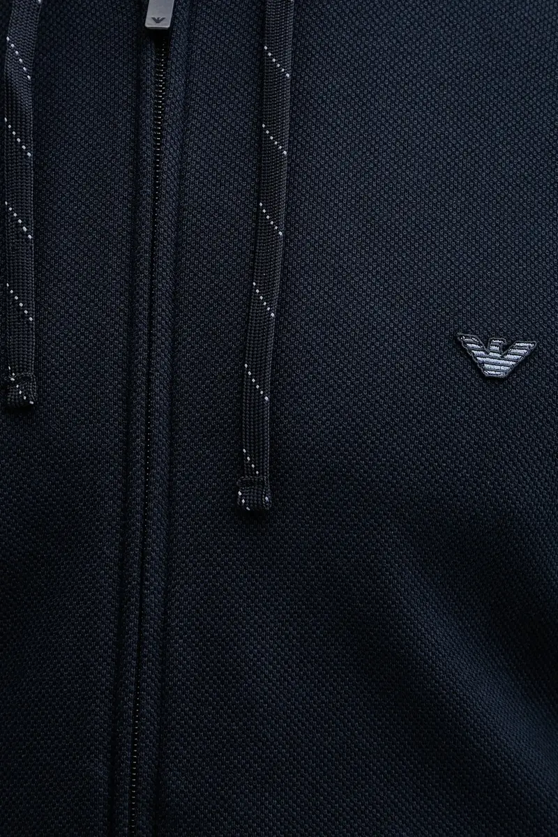 felpa lounge uomo colore blu navy con cappuccio EM000644 AF14982 miniatura 5