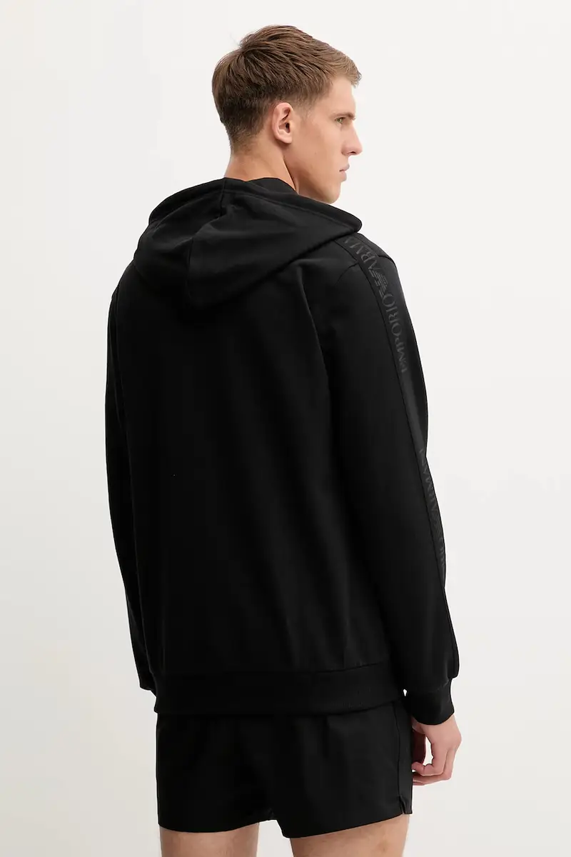 felpa lounge uomo colore nero con cappuccio EM000653 AF14976 miniatura 2