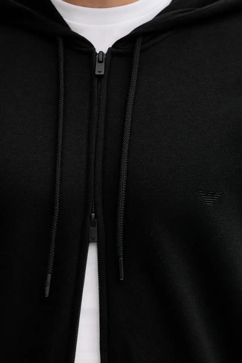 felpa lounge uomo colore nero con cappuccio EM000653 AF14976 miniatura 4