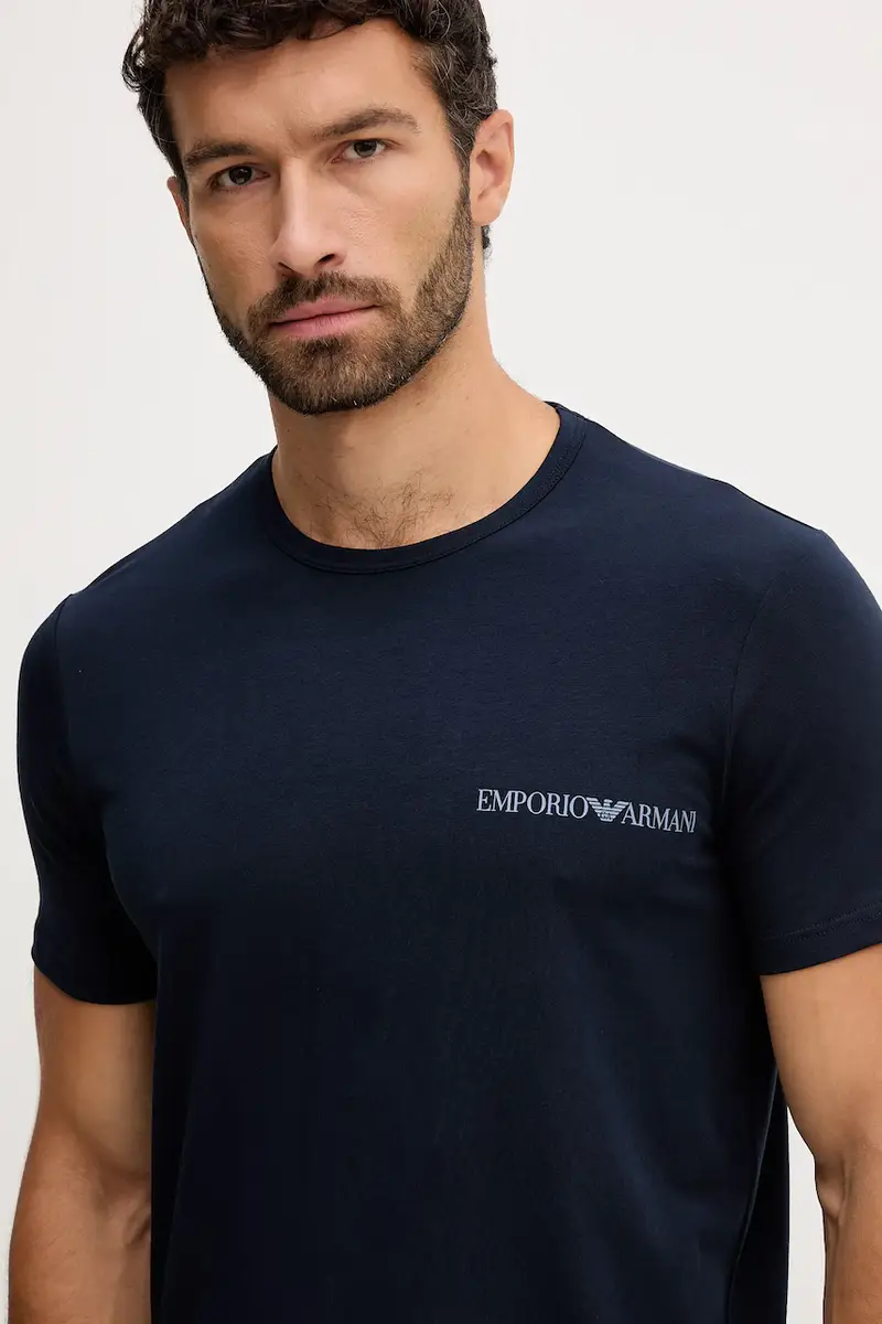 maglietta lounge pacco da 2 uomo colore bianco EM000391 AF10779 Blu navy miniatura 3